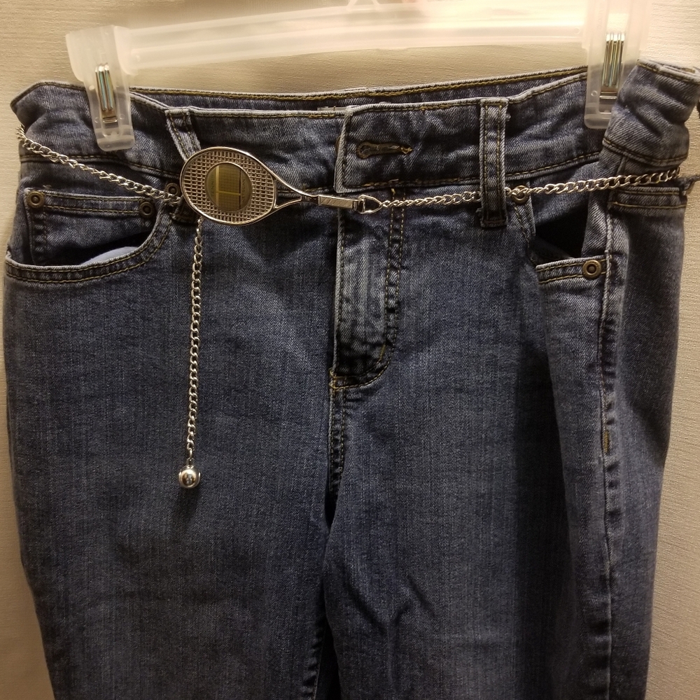 Cute EUC tennis themed silvertone belt - Picture 1 of 6